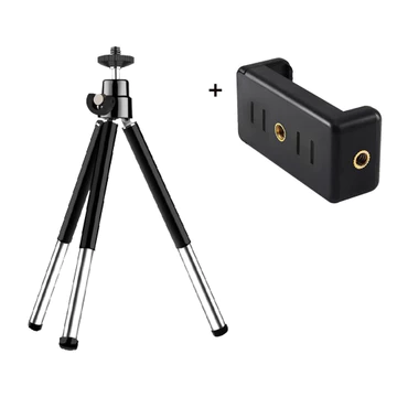 Aluminum Alloy Table Tripod Mini Tripod Metal With Handphone Holder Clip For HP Camera Tripod