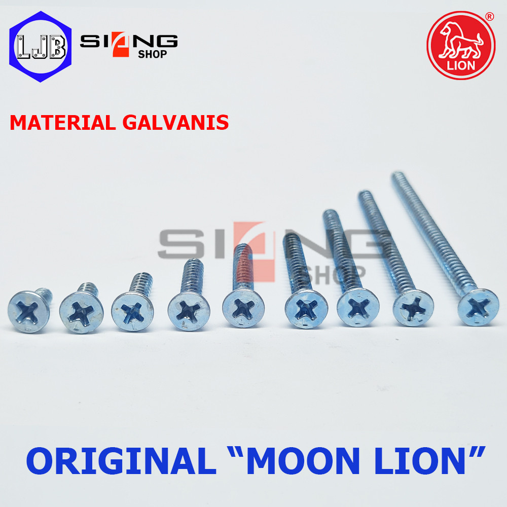 Jual Per Box Baut Tapping JF #8 Sekrup Tapping Galvanis LION | Shopee ...