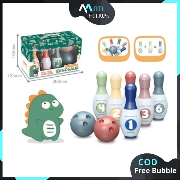 Jual Mainan Anak DINOSAUR BOWLING BALL Set Pin Bowling Motif Dinosaurus ...