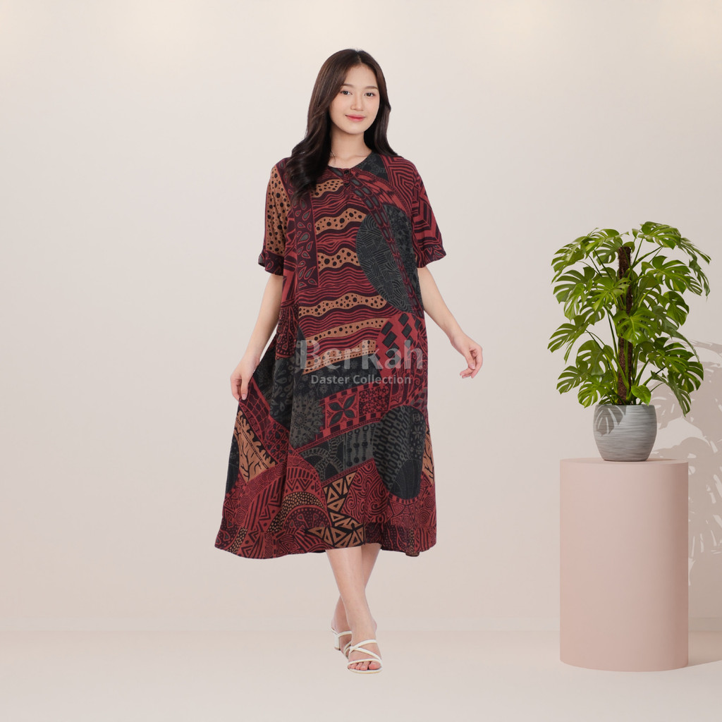 Daster Batik Rayon Busui Kancing Surya Teja 2