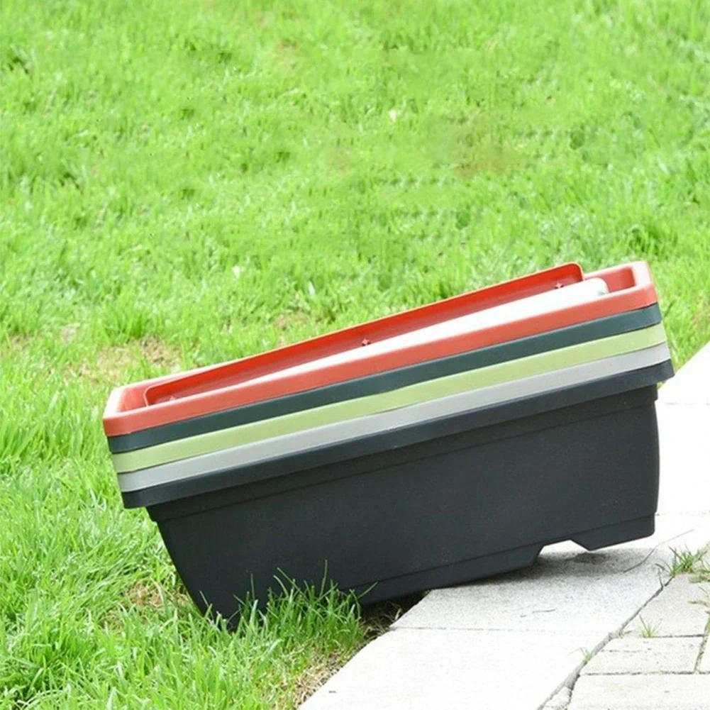 Jual Rectangular Flower Pots with Tray Extra Large Planting Trough ...