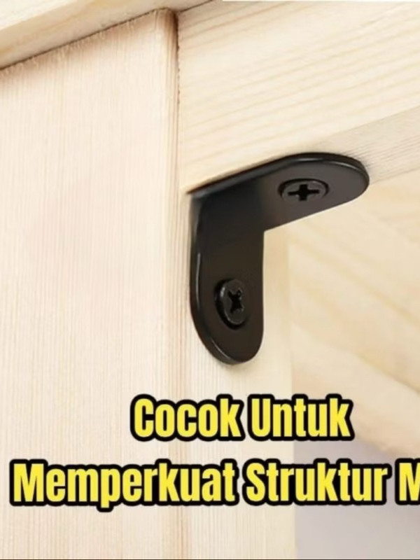 Jual Siku Rak Ambalan Meja Kursi / Plat Siku L BESI Warna Hitam ...