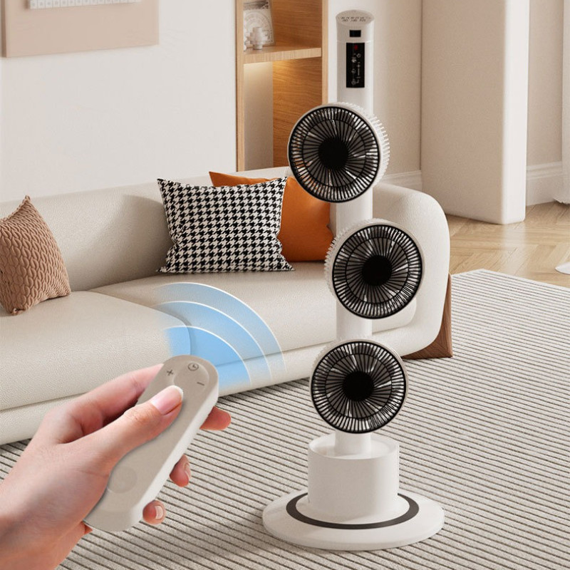Jual Three-head Electric Fans Home Strong Wind Air Circulation Fan ...
