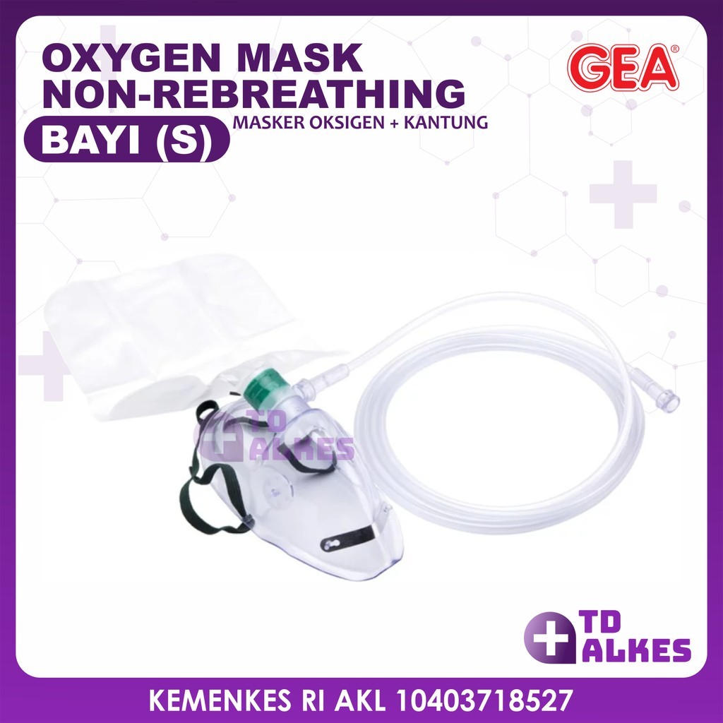 Jual Masker Oksigen Non Rebreathing Baby GEA Oxygen Mask Kantong Bayi ...