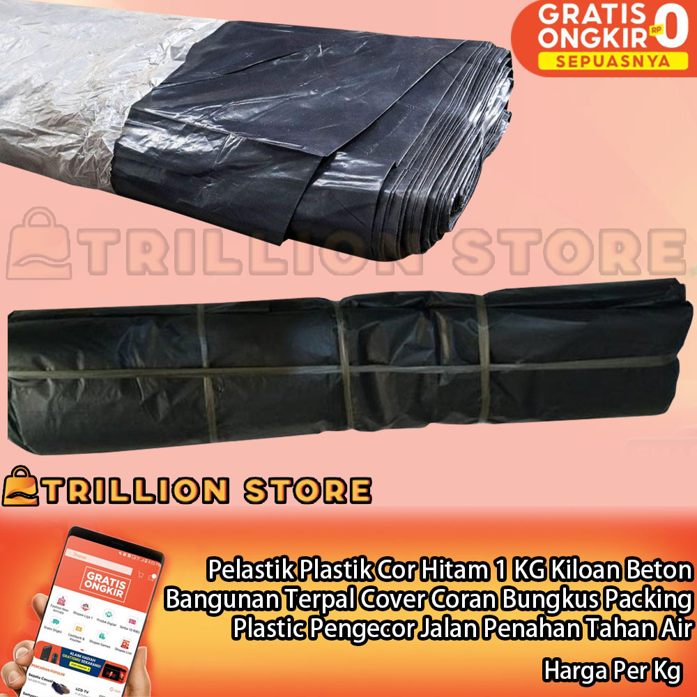 Jual Plastik Cor Hitam Pelastik 1 KG Kiloan Beton Bangunan Terpal Cover ...