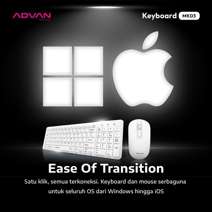 Jual KEYBOARD MOUSE WIRELESS ADVAN MK03 COMBO WIRELESS 2.4Ghz Support ...