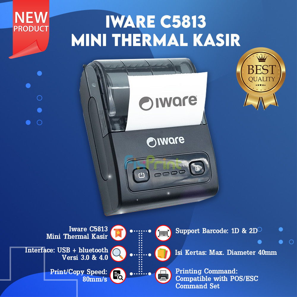 Jual Printer Thermal Bluetooth Kasir Print Struk C58BT Printer Iware ...