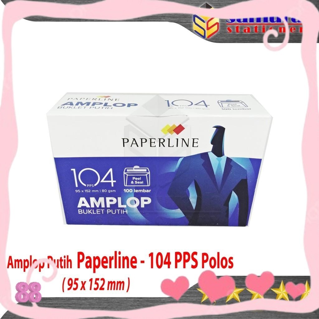 Jual Amplop Kertas Putih Polos Paperline 104 pps isi 100 ( 95 x 152 mm ...