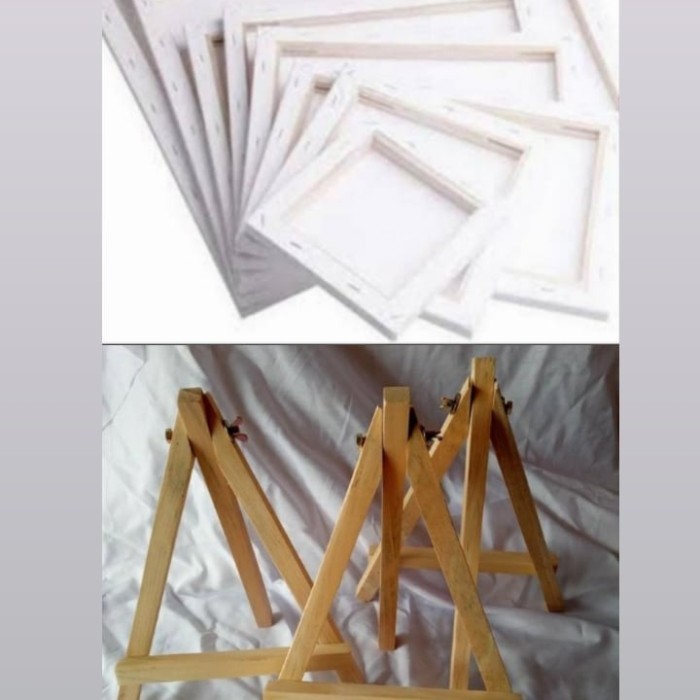 Jual promo -Paket Mini Easel Kayu + Kanvas 20x30 | Shopee Indonesia