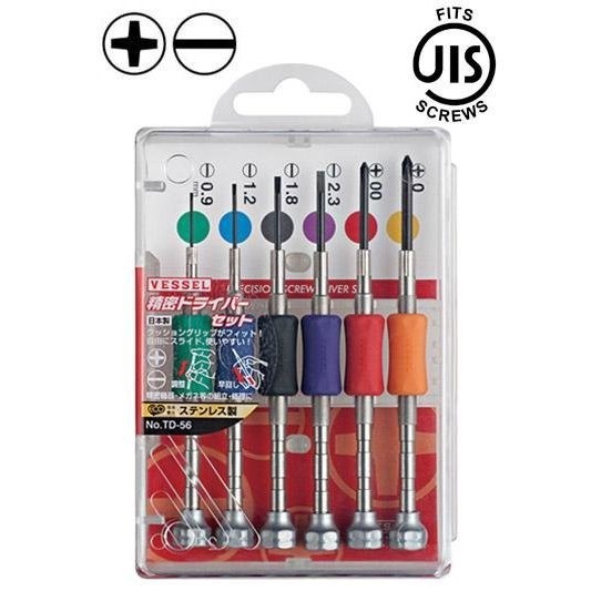 Jual VESSEL TD-56 Obeng Plus Minus Presisi Precision Screwdriver Set 6 ...