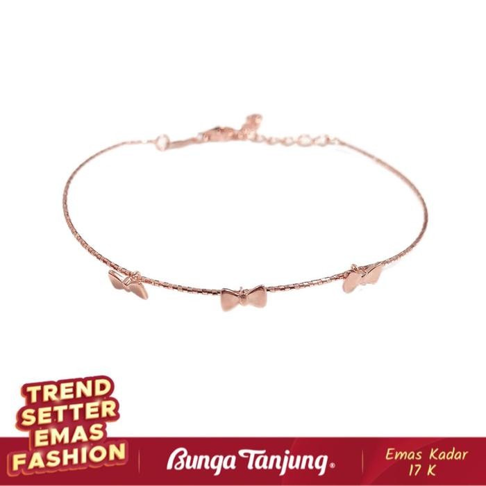 Jual GELANG CHOKER PITA VARIASI D EMAS 17K BUNGA TANJUNG GOLD