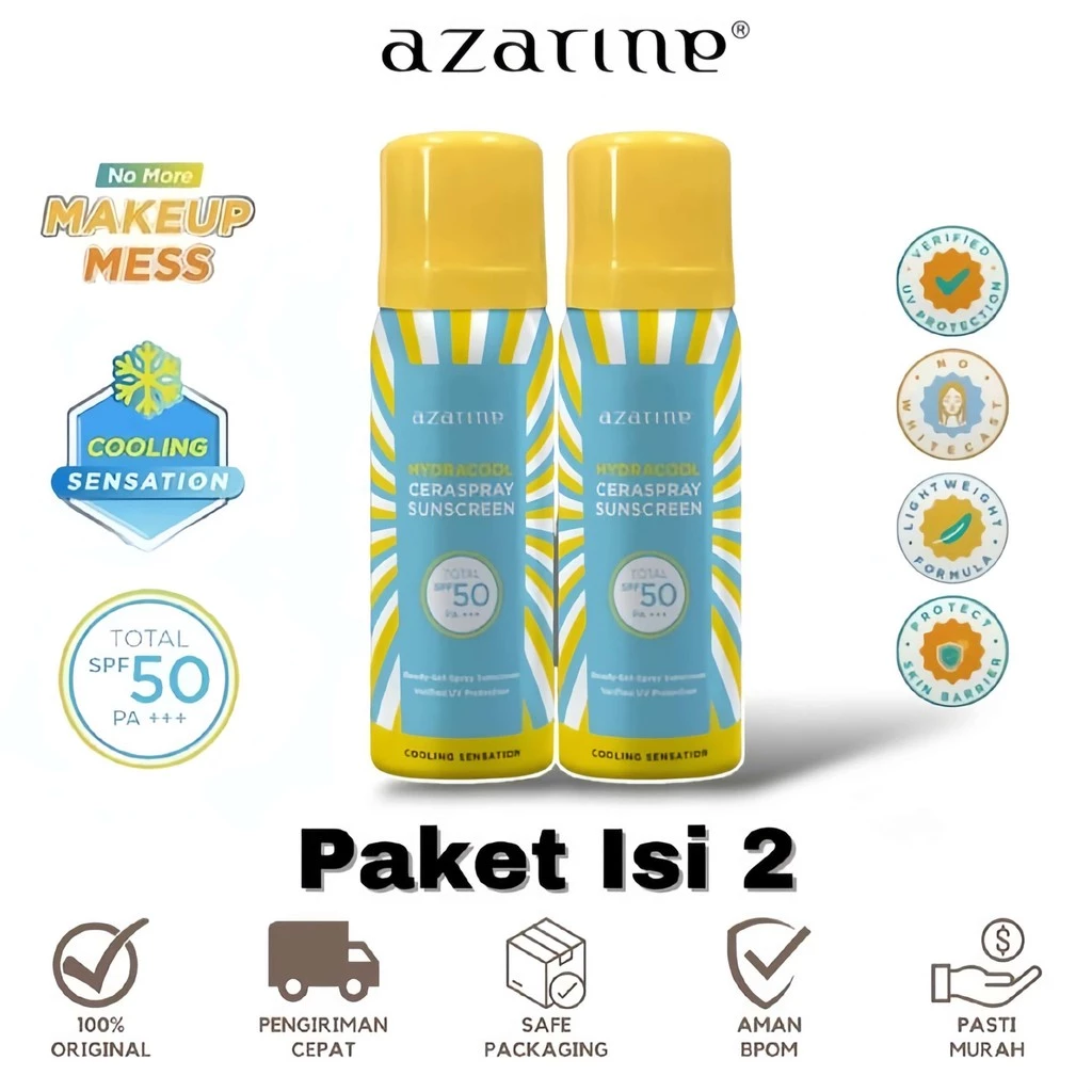 Azarine Hydracool Ceraspray Sunscreen SPF50 PA+++ 50 ml | Semprot / Spray