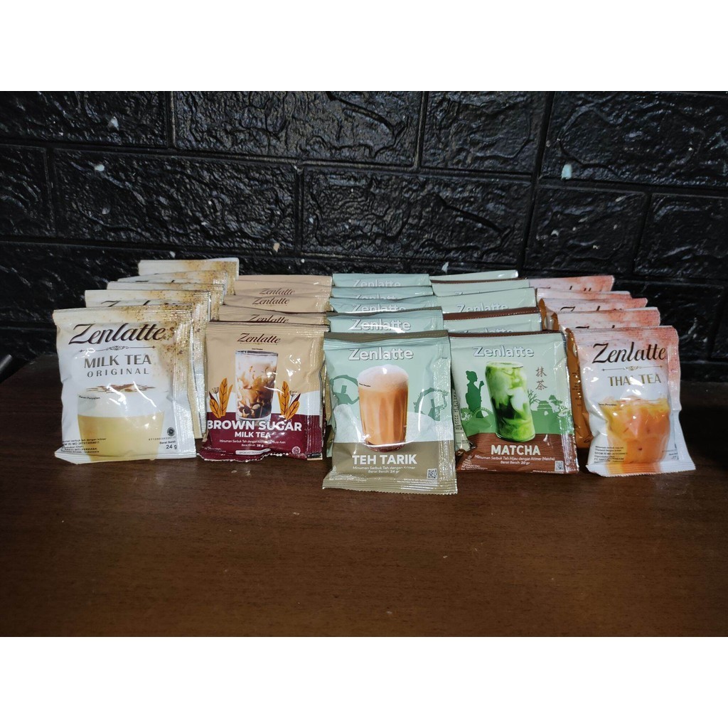 Jual Zenlatte 1 renteng 10 sachet minuman serbuk teh | Shopee Indonesia
