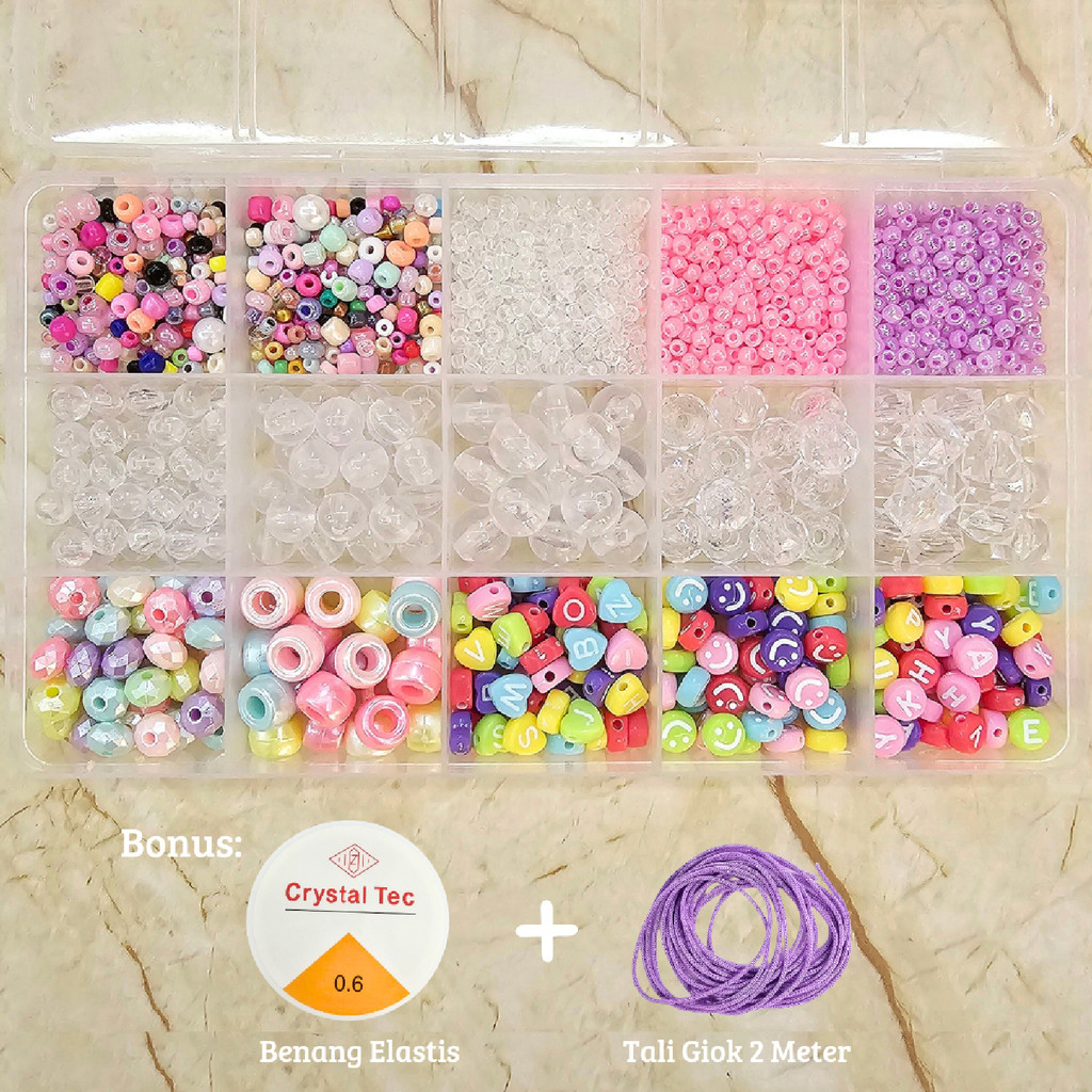 Jual Manik Manik Murah Lucu 1 Box DIY Beads - SM012 | Shopee Indonesia