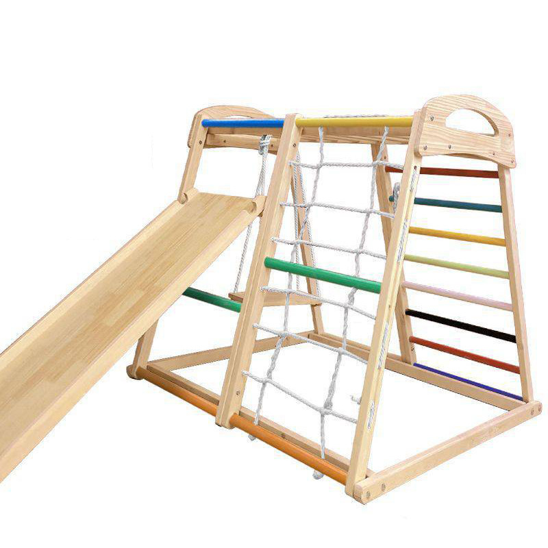 Jual montessori wooden pickler climbing frame with ramp square climb ...