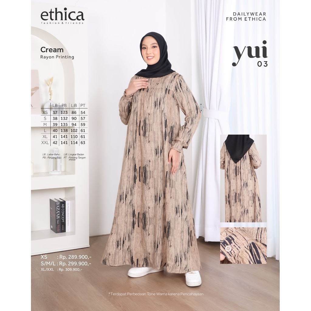 Jual Ethica Gamis Rayon Motif Yui Dress Baju Muslim Rayon Shopee Indonesia