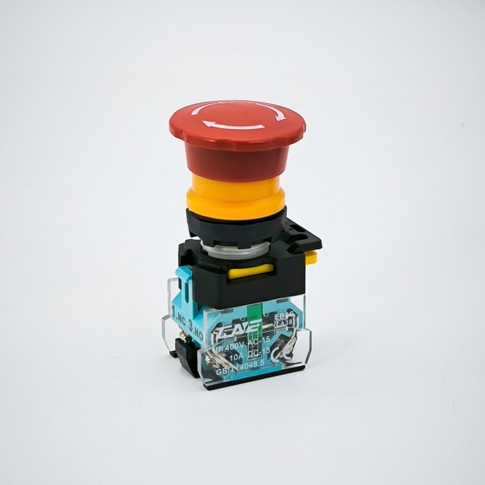 Jual Push Button Emergency Stop/Push lock/Reset Self Locking 22mm TYPE ...