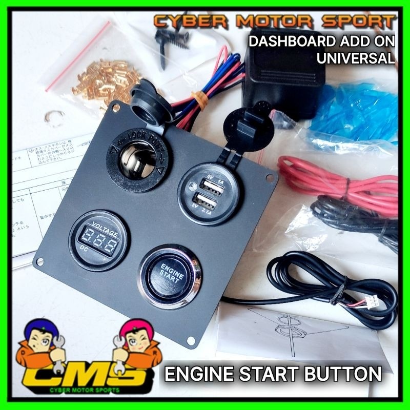 Jual dashboarad add on panel Engine start button mobil universal ...