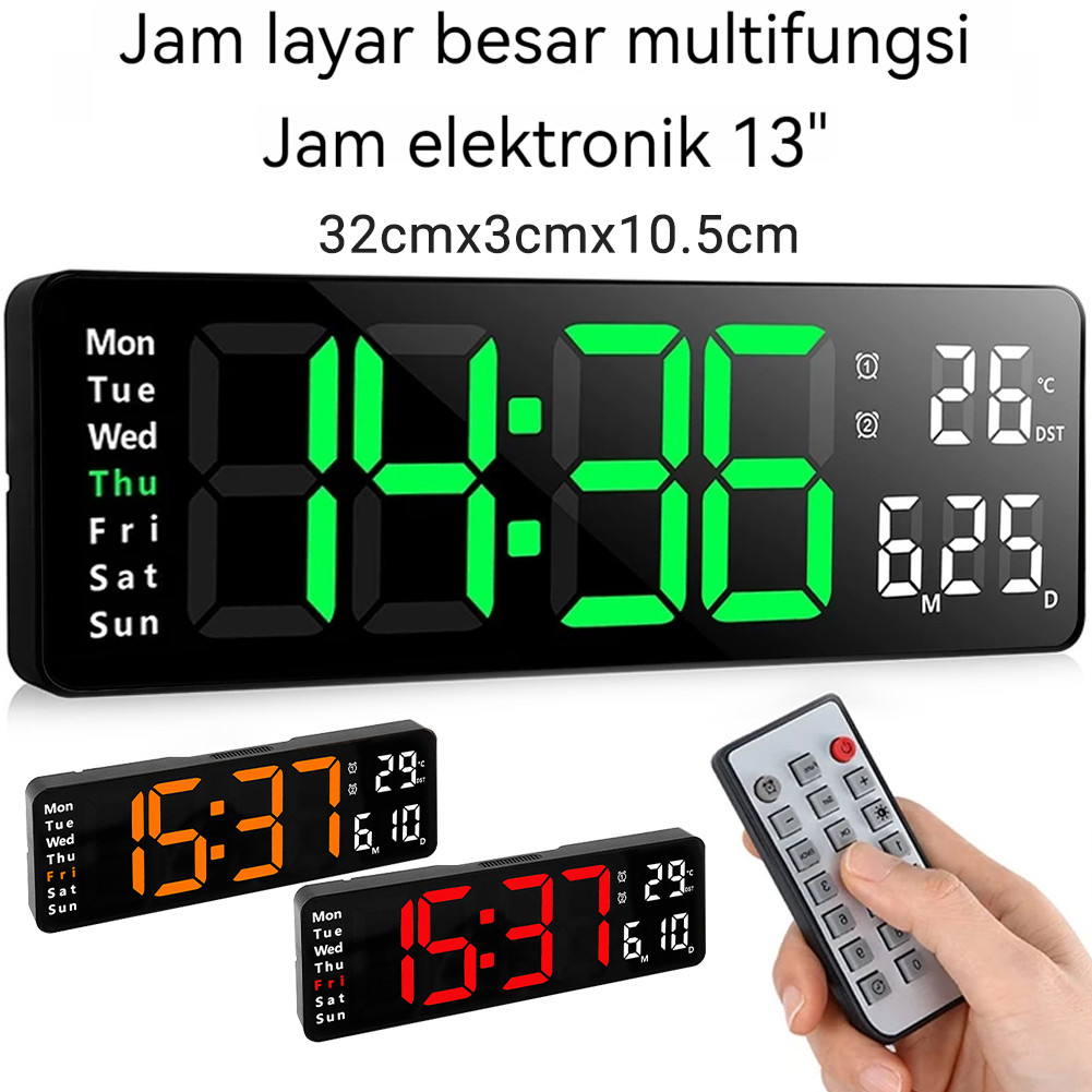 Jual Jam Digital LED Besar Tampilan Jelas Dinding / Kalender Alarm ...