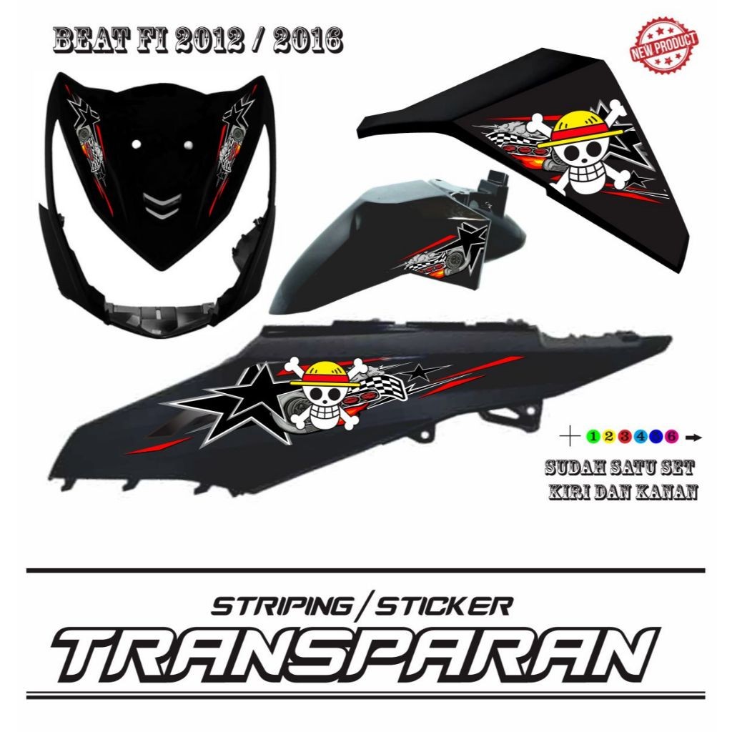 Jual BISA COD- STIKER TRANSPARAN UV MOTIF LIS KEREN STIKER BEAT FI ...