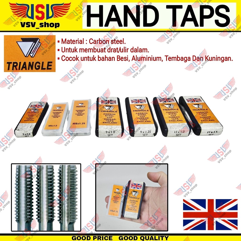 Jual TRIANGLE Hand Taps Pembuat Drat ulir M5 M6 M8 M9 M11 | Shopee ...