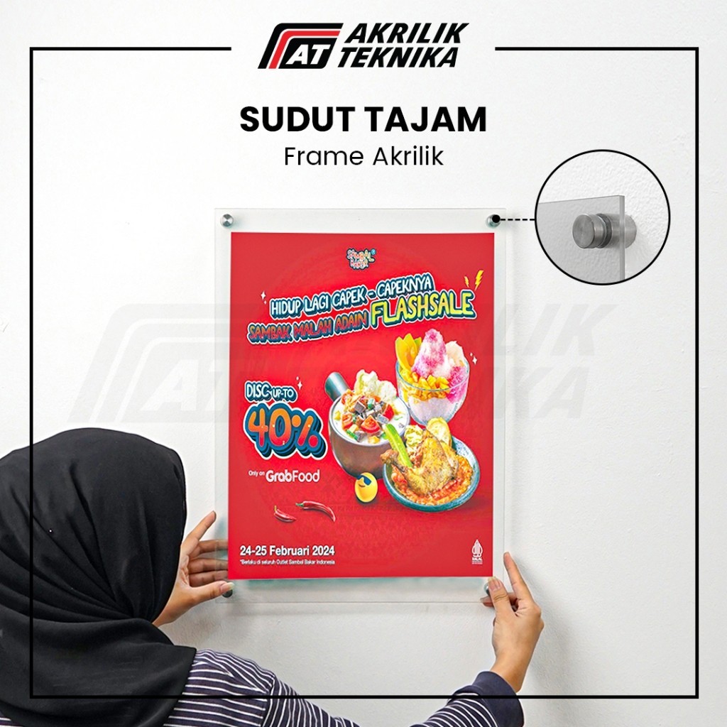 Jual RVCV5 Frame Bingkai Display Poster Akrilik Menu Dinding - Ukuran ...