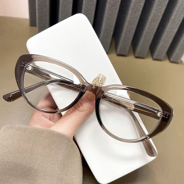 Viendo Kacamata Photocromic Minus Wanita Cat Eye Frame Silinder Anti Radiasi Blueray Kaca Mata
