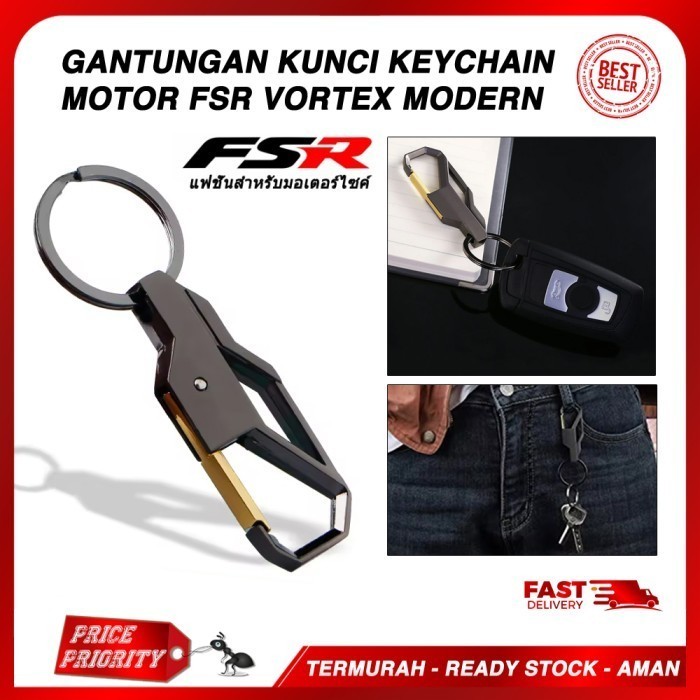 Jual Carabiner Gantungan Kunci Keychain FSR Vortex Metal Motor Mobil ...