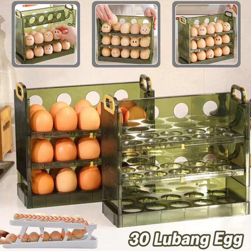 Jual [20/30 Lubang] 2/3 Tingkat Egg Storage Container Box tempat telur ...