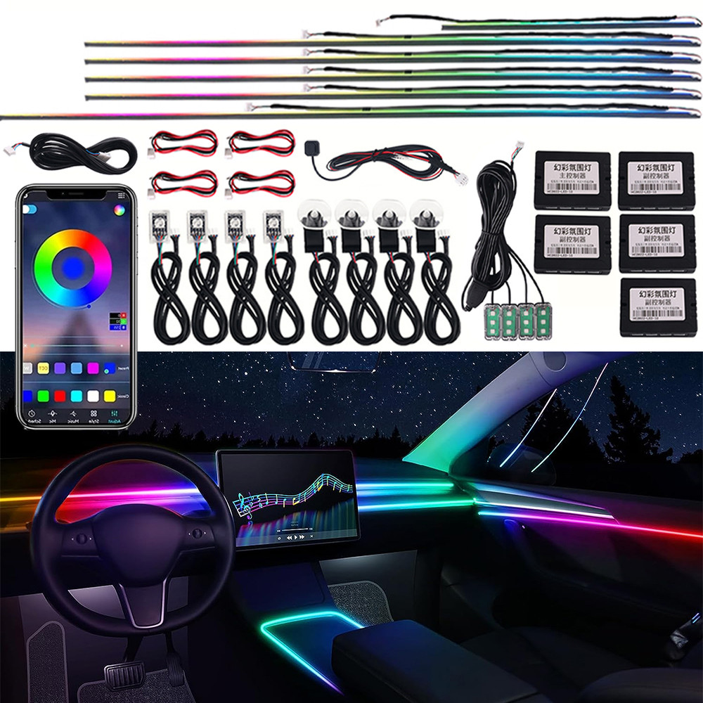 Jual 18 in 1 Symphony Car LED Ambient Lighting Interior RGB Neon ...