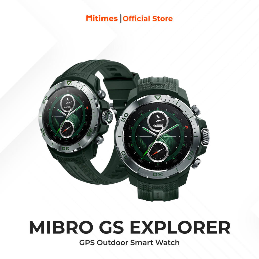 Mibro GS Explorer Smartwatch Dames en Heren, 1,32 AMOLED-display, Fitnesshorloge, 5 Satelliet-Dualband GPS, 10ATM Waterdicht, Buitenavonturen, Zwemmen, Fietsen, Hardlopen(Zwart