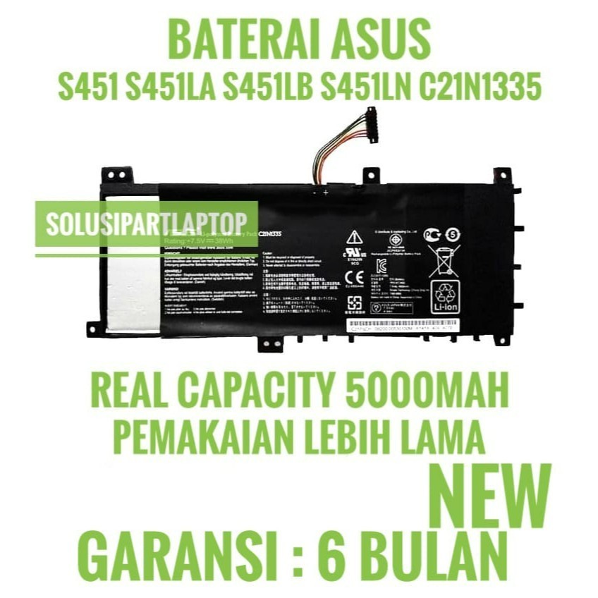 Jual BATERAI ASUS S451 S451L S451LB S451LN C21N1335 B41N1304 | Shopee ...