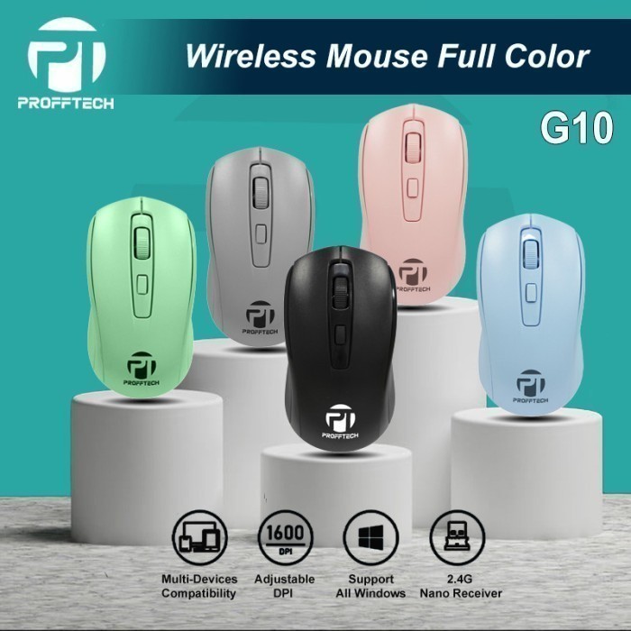 Jual Profftech G10 Wireless Optical Mouse Silent Click | Shopee Indonesia