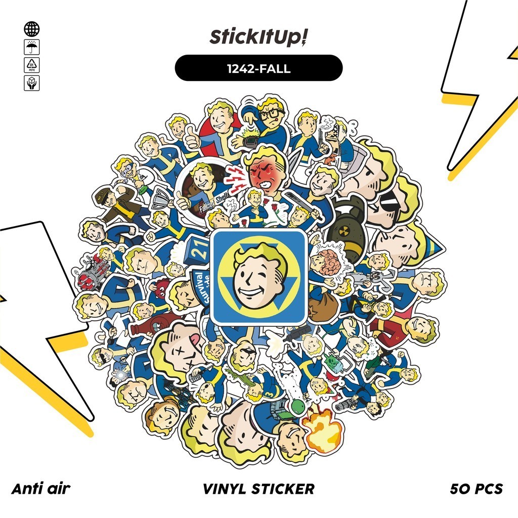 Jual COD 100 Pcs Stiker Fallout Vault Boys v2 Lucu Aesthetic Vynil ...