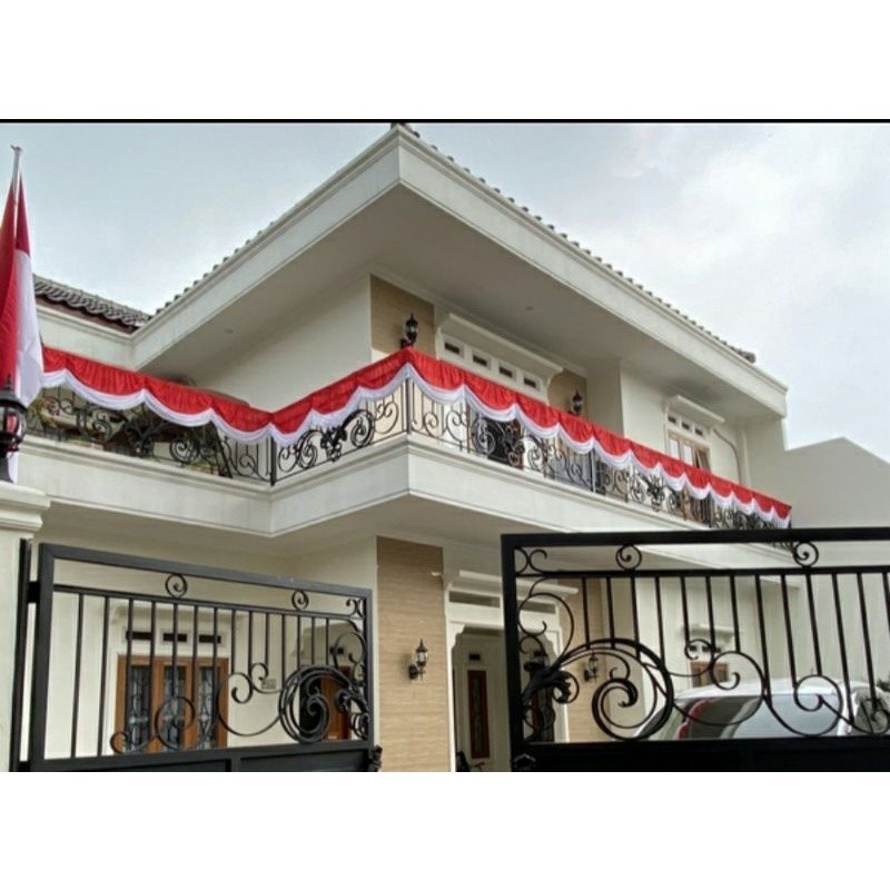 Jual bendera merah putih rumbai polos bendera merah putih panjang ...