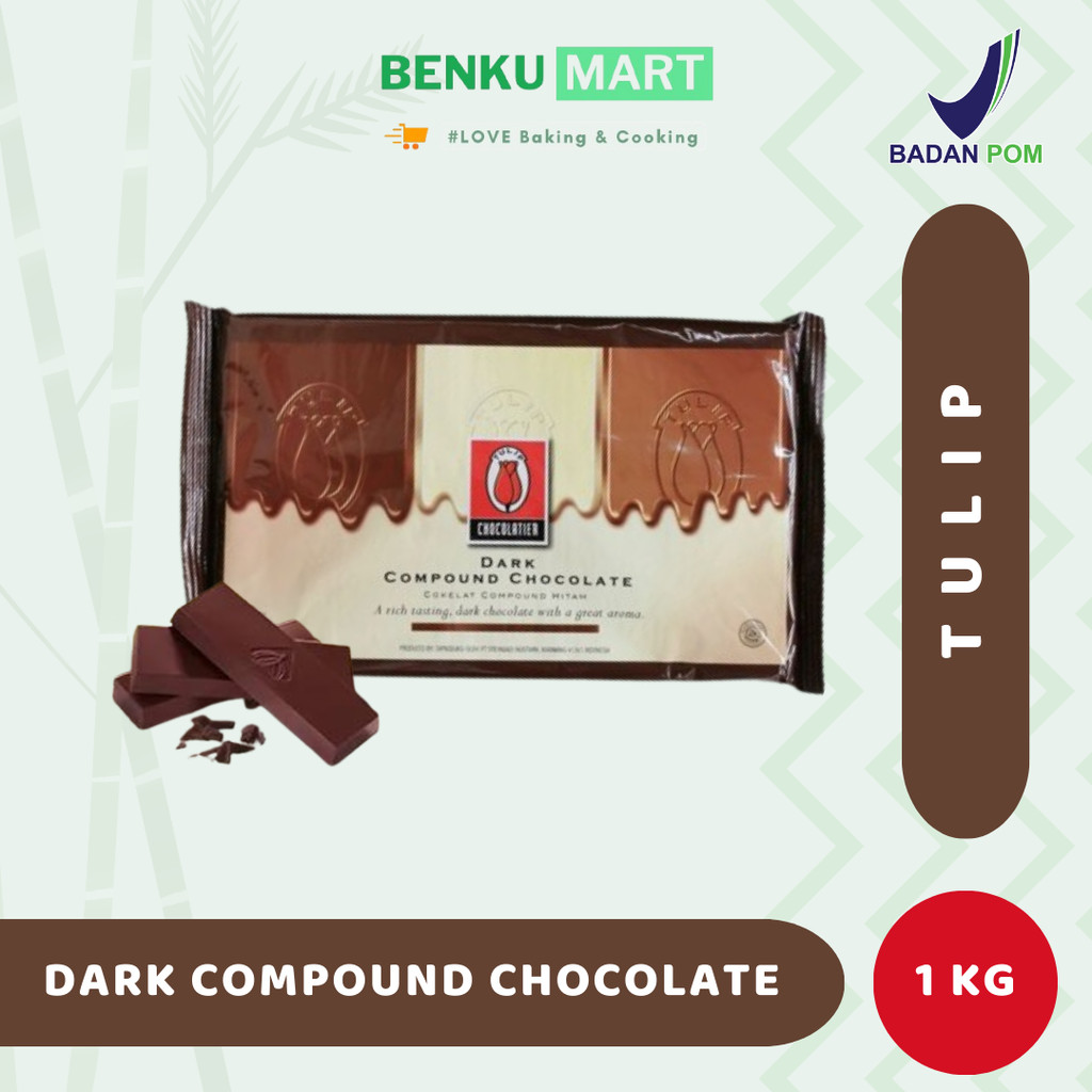 Jual Coklat Tulip Dark Chocolate Compound Cokelat Batang Murah 1 Kg