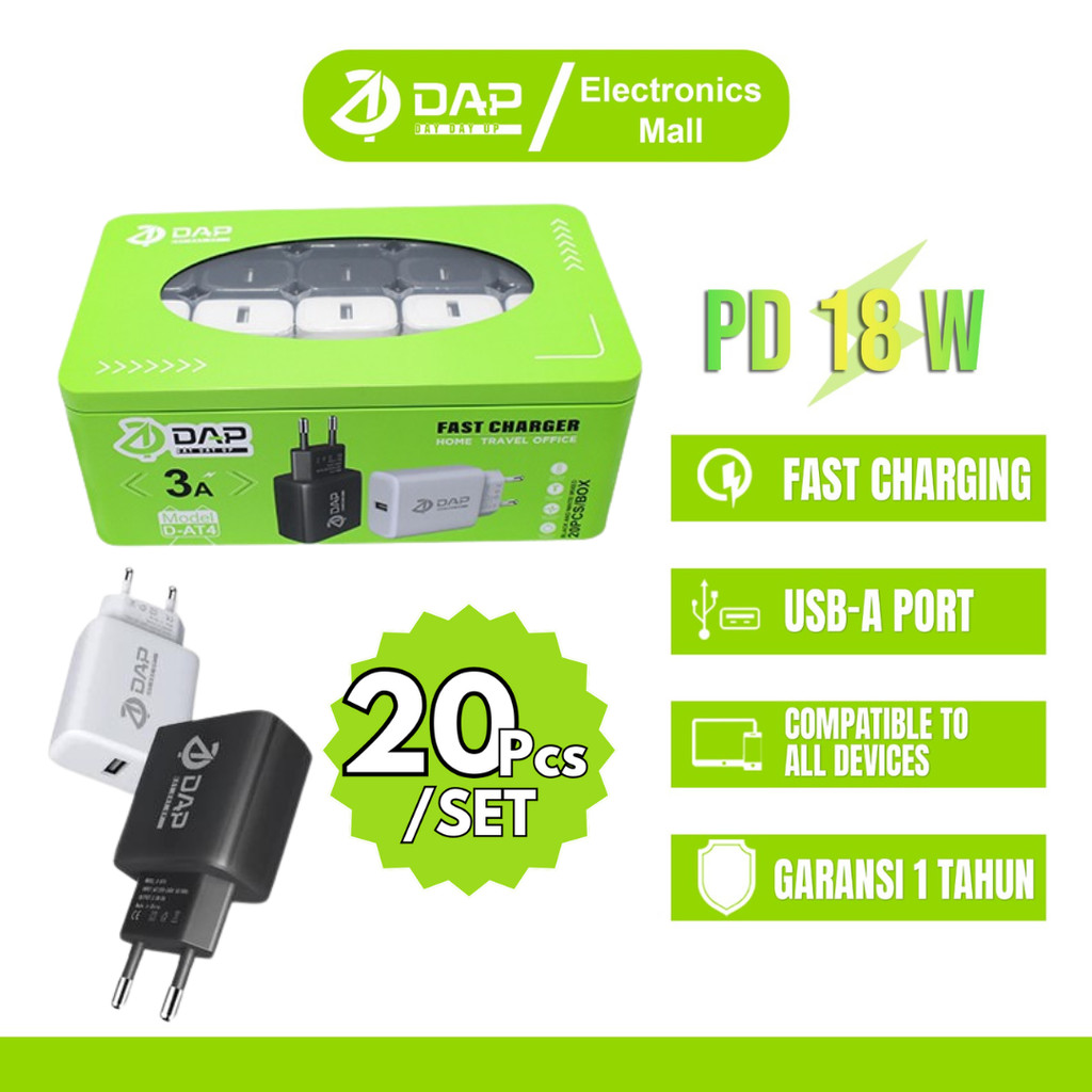 Jual DAP SET CHARGER D-AT4 Power Delivery 18 Watt 3.0 A Fast Charging ...