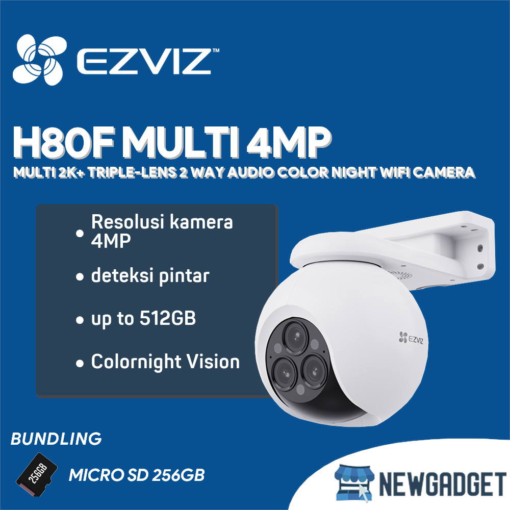 Jual EZVIZ H80F MULTI 4MP MULTI 2K+ TRIPLE-LENS 2 WAY AUDIO COLOR NIGHT ...
