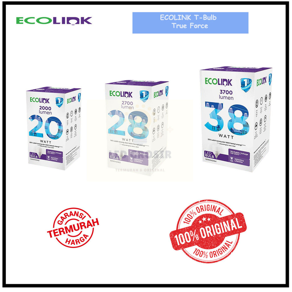 Jual ECOLINK LAMPU LED BULB 19W 20W 22W 25W 28W 35W 38W 45W W WATT ...