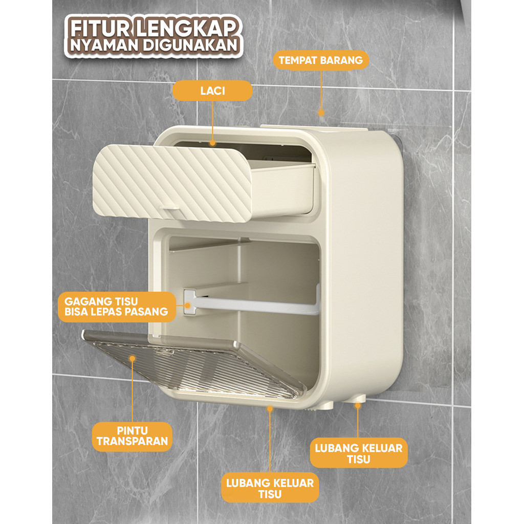 Jual Tempat Tissue Gulung ANTI BASAH / Tempat Tisu Gantung Square ...