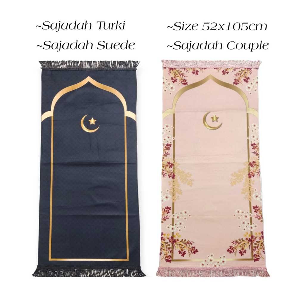 [COD] Sajadah Turki Sejadah Turkey Couple Bahan Suede Fhasion Muslim Ukuran RH-20-21
