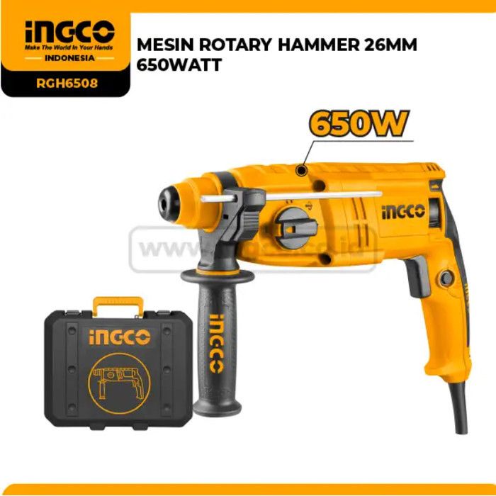 Jual Ingco RGH6528 Mesin Bor Bobok Tembok 26mm Rotary Hammer 650 Watt ...