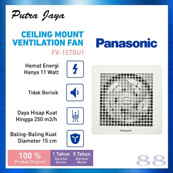 Jual PANASONIC Kipas Plafon Exhaust Fan 6 Inch FV 15TGU | Shopee Indonesia
