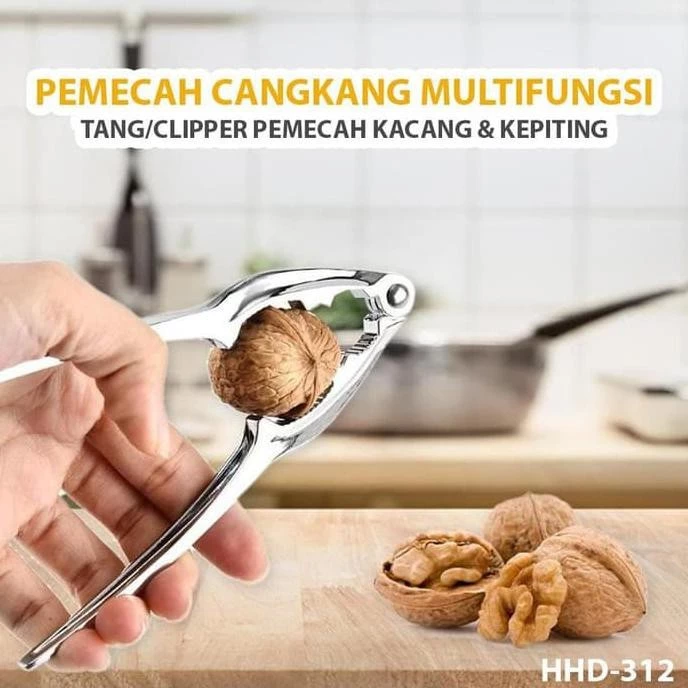 Tang Penjepit Pemecah Kulit Keras / Alat Bantu makan Kepiting Tang Pemecah Kacang Walnut Lobster Kepiting Alat Pembuka Stainless | AutoStock