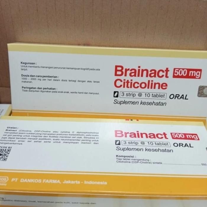 Jual Brainact 500 mg Citicooline - Box 30 Tablet | Shopee Indonesia
