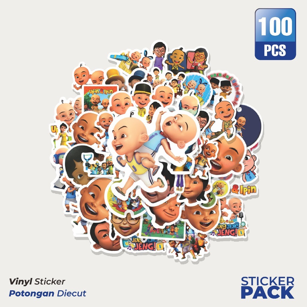Jual 100 PCS STIKER Kartun Upin & Ipin Sticker Waterproof Aesthetic ...