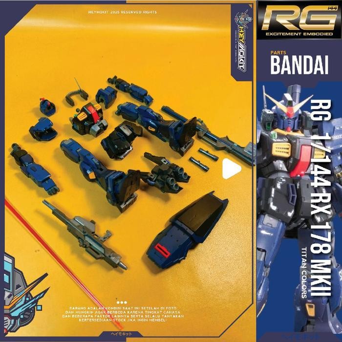 Jual REAL GRADE RG 1/144 RX 178 MK II TITAN BANDAI GUNDAM GUNPLA PARTS ...