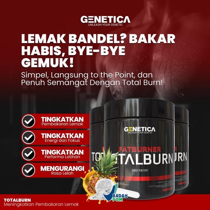 l carnitine terbaik Hot Produk Genetica Total Burn Fat Burner 100 Gram CLA dan Terlaris Carnitine by BESTVITE BPC-157 (10 mg) + Cellulaire Energie Contents:60 tablets