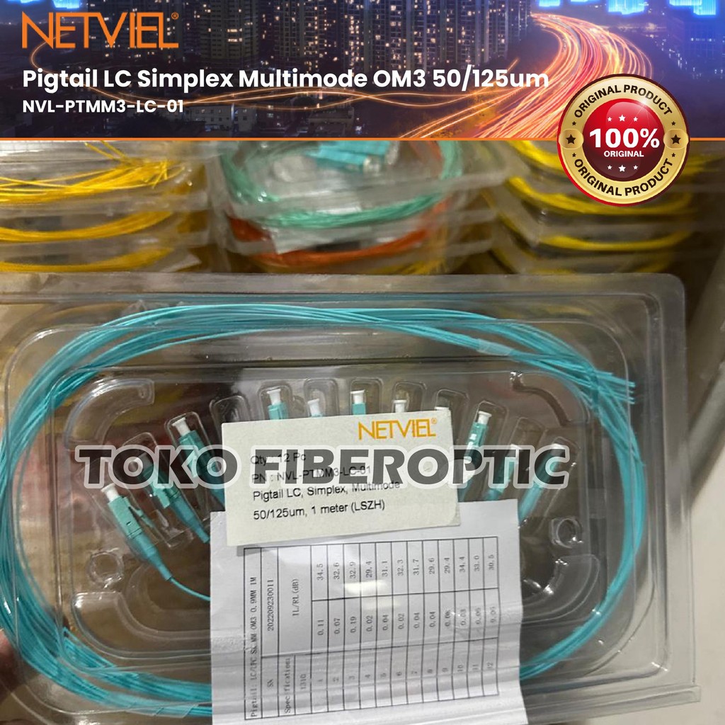 Jual NETVIEL PIGTAIL LC Simplex Multimode 50/125um OM3 1 meter (LSZH ...