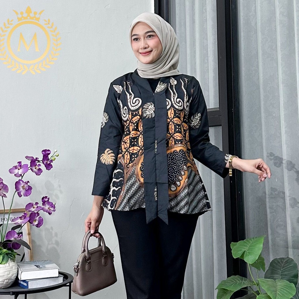 Jual Baju Batik Wanita Modern Elegan Atasan Batik Terbaru Blouse Batik